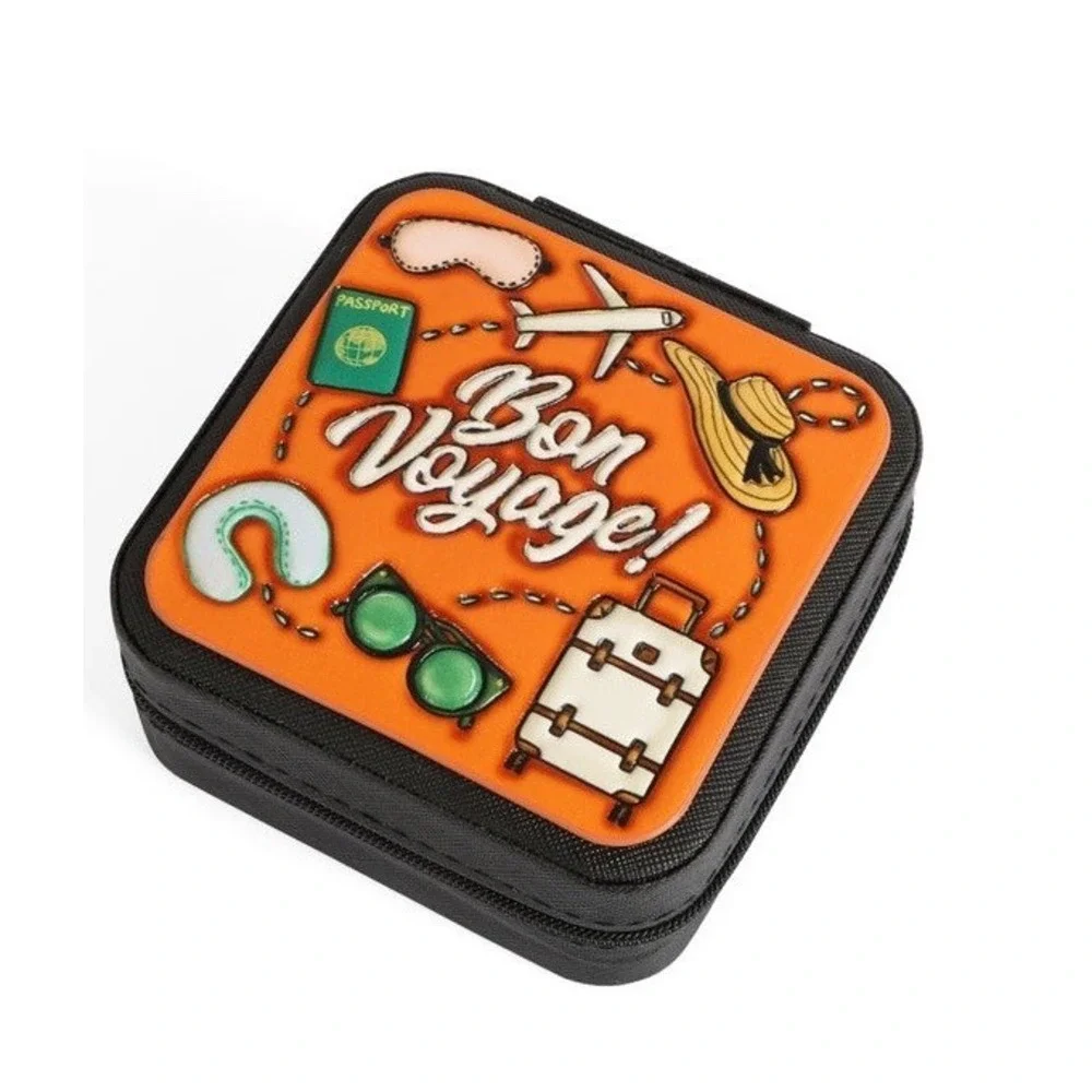 BON VOYAGE! LEATHER TRAVEL JEWELRY BOX‎